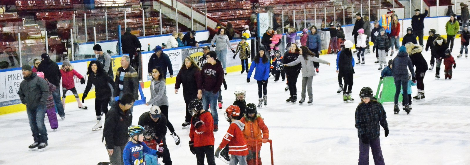 People ice skating.