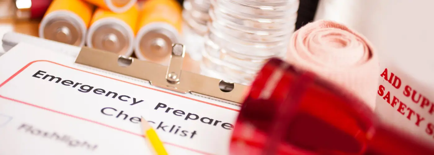 An emergency preparedness kit.