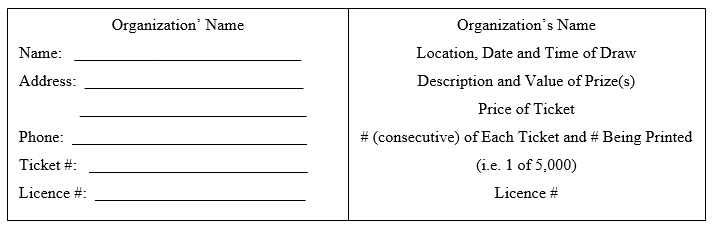 Picture of a sample raffle ticket