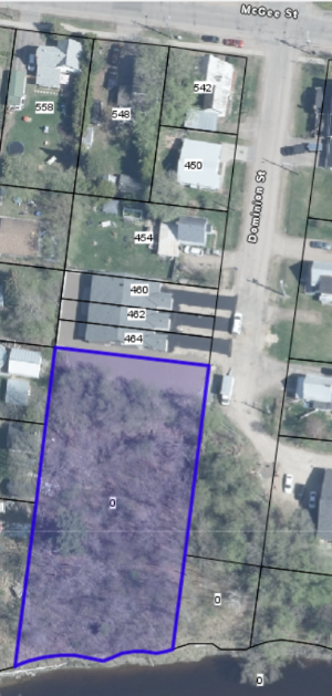 Aerial map highlighting the property available for sale.