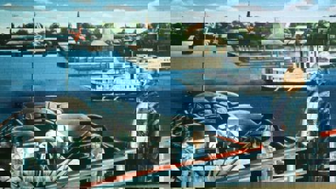 Photo of The Steamboat mural.