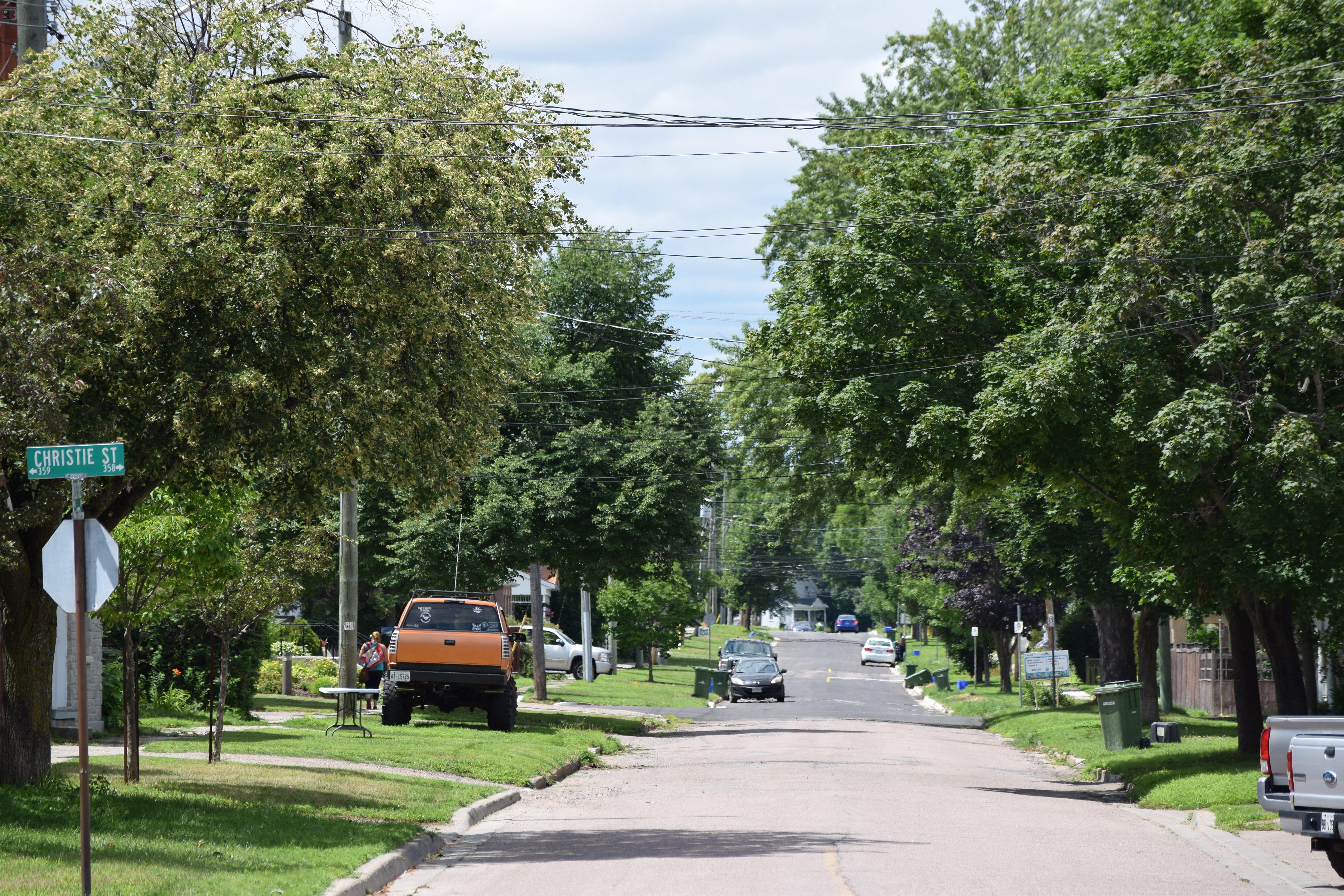 A residential streetscape.