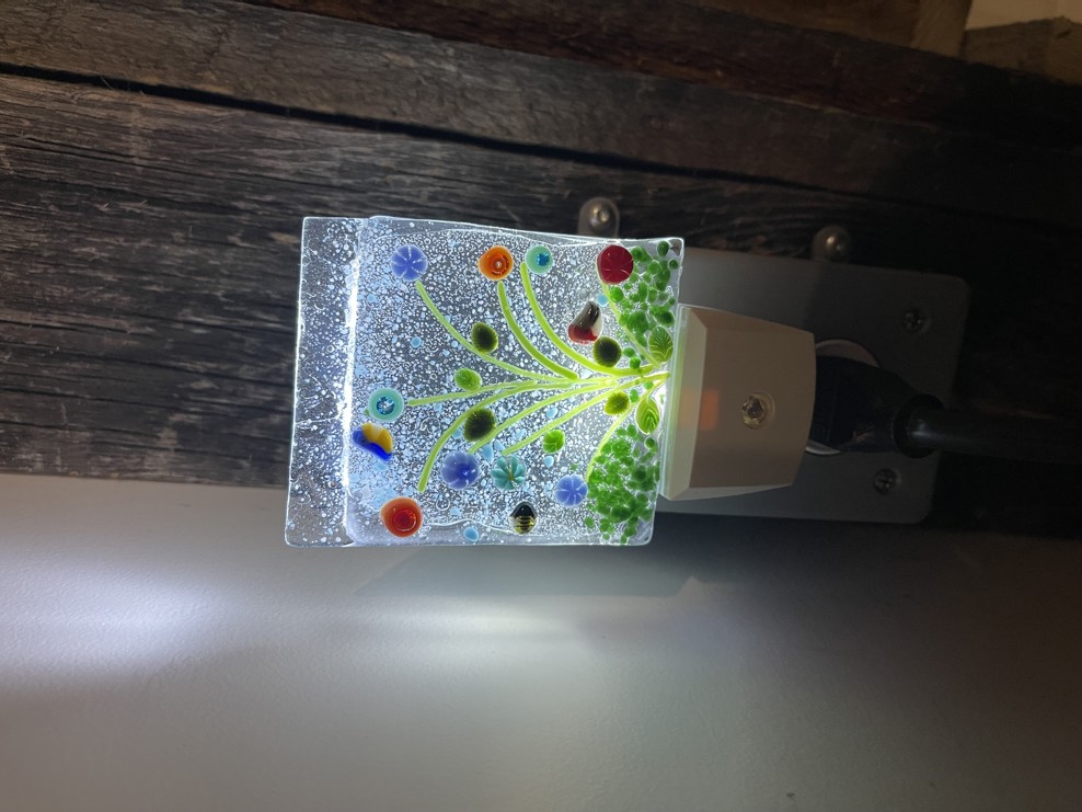 Stain Glass creation attached to LED Night light