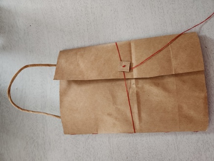 outside view of the upcycled notebook.