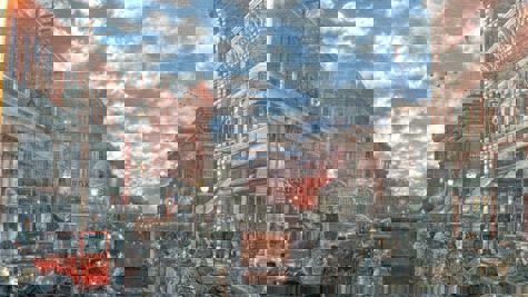 A photo of the Pembroke Street Lights Mural.